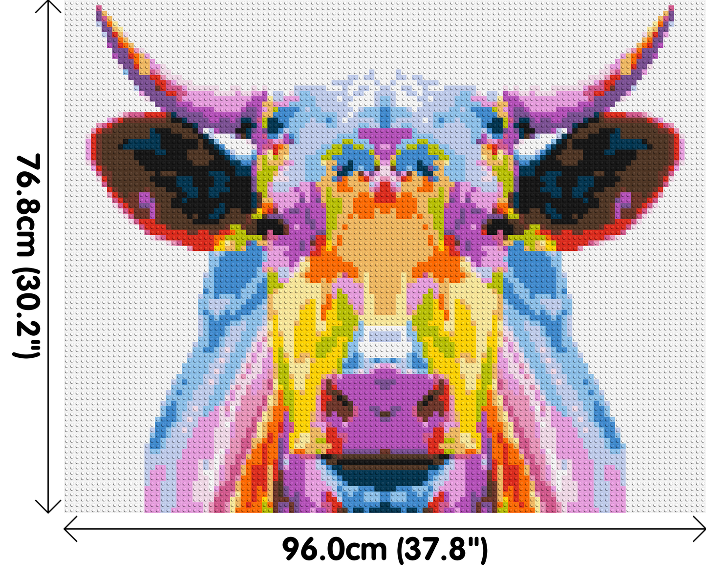 Cow Colourful Pop Art - Brick Art Mosaic Kit 5x4 large