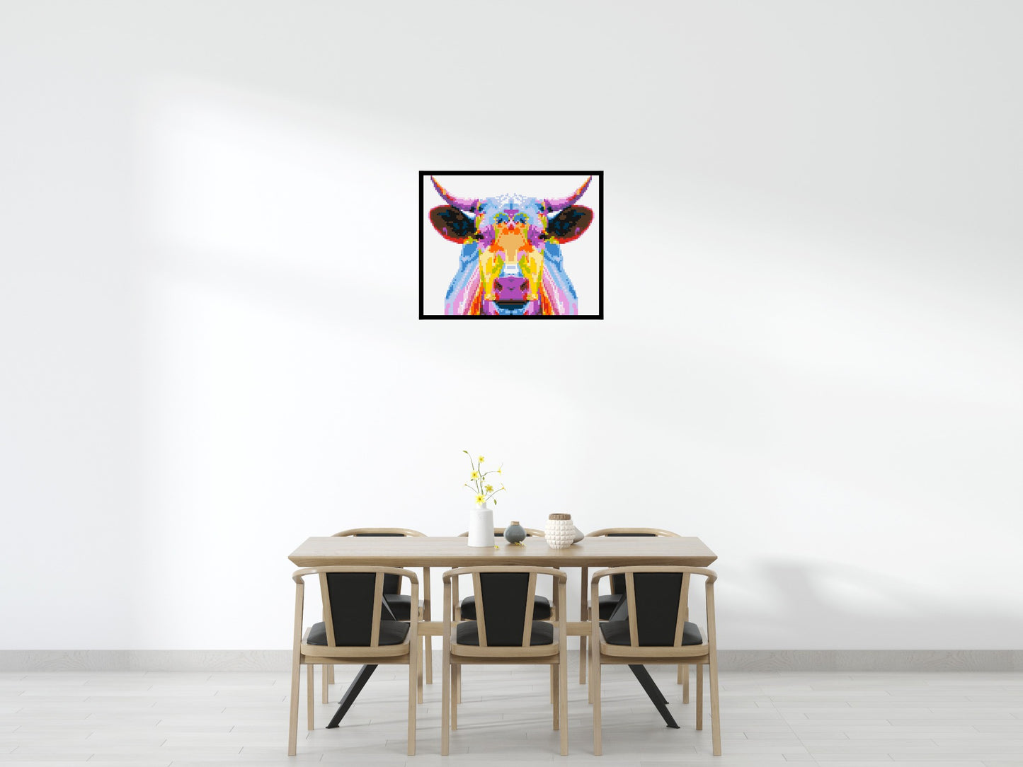 Cow Colourful Pop Art - Brick Art Mosaic Kit 5x4 large