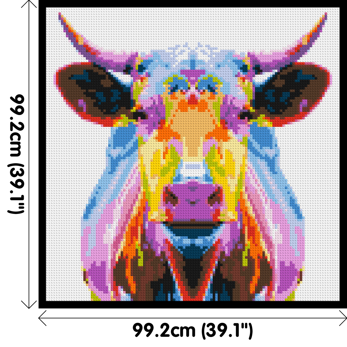 Cow Colourful Pop Art - Brick Art Mosaic Kit 5x5 large