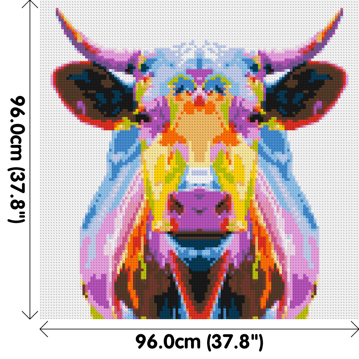 Cow Colourful Pop Art - Brick Art Mosaic Kit 5x5 large