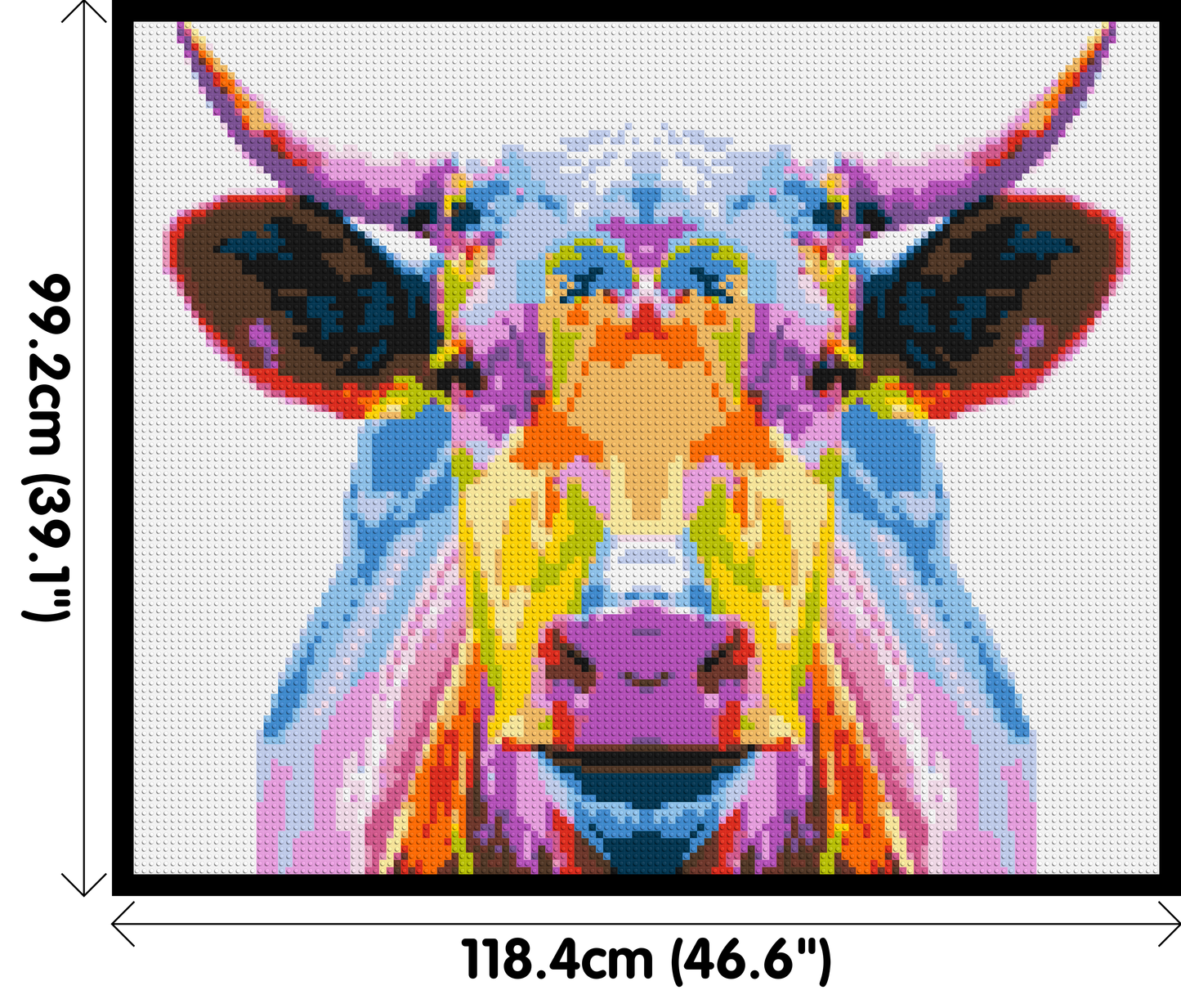 Cow Colourful Pop Art - Brick Art Mosaic Kit 6x5 large