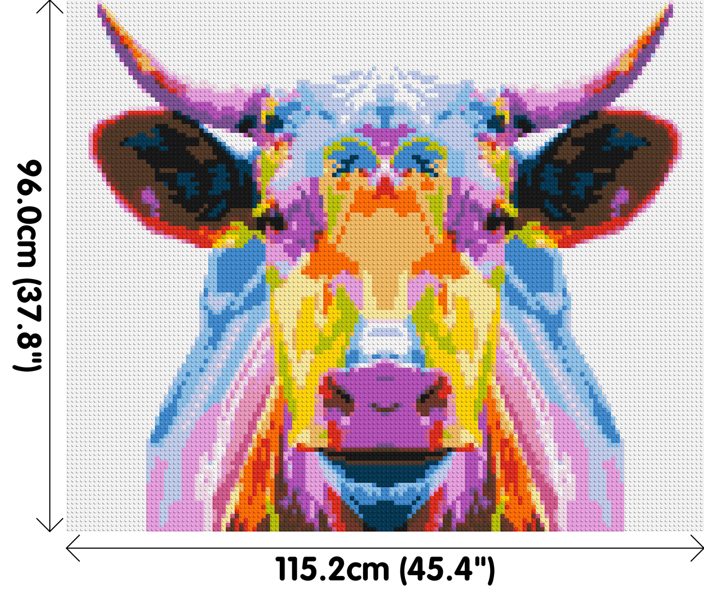 Cow Colourful Pop Art - Brick Art Mosaic Kit 6x5 large