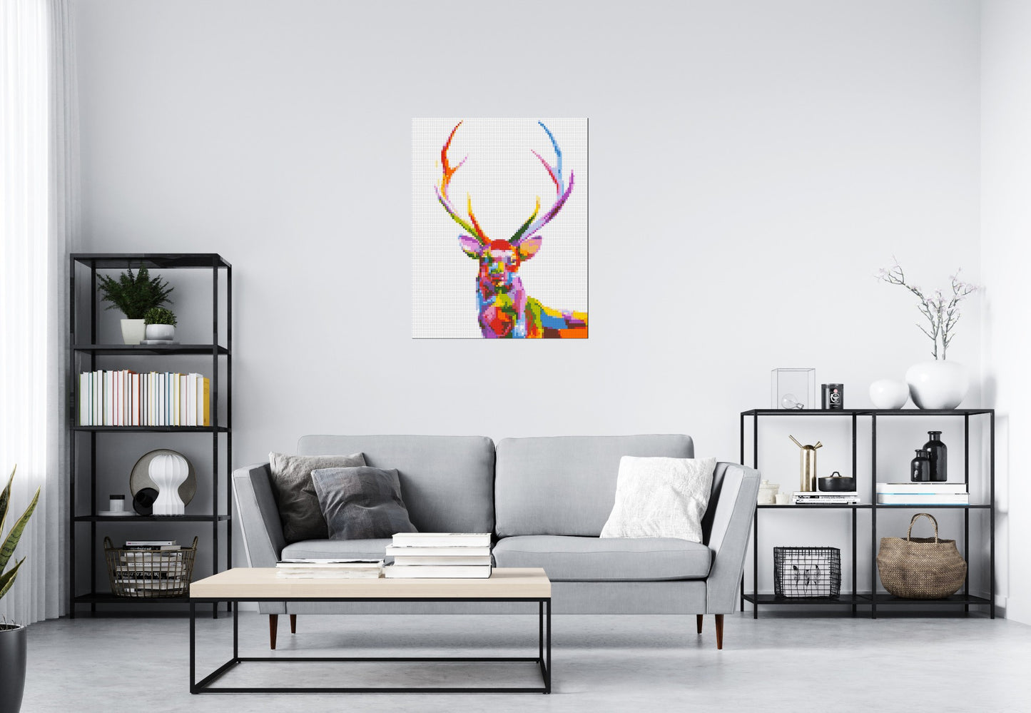 Stag Colourful Pop Art - Brick Art Mosaic Kit 4x5 large