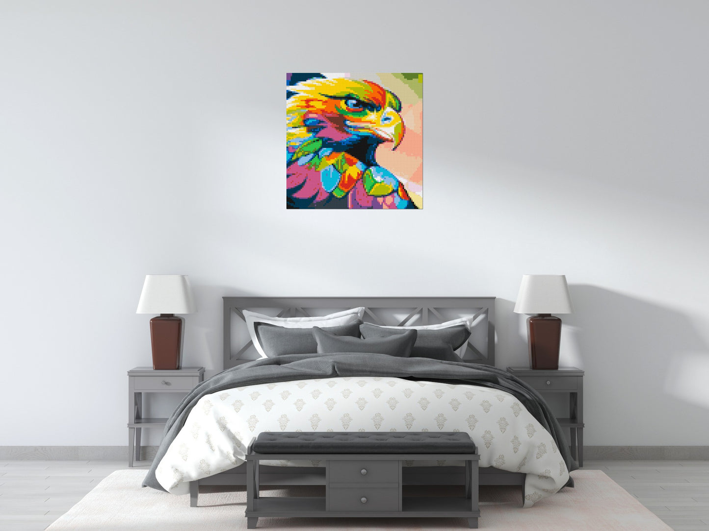 Eagle Colourful Pop Art - Brick Art Mosaic Kit 4x4 large