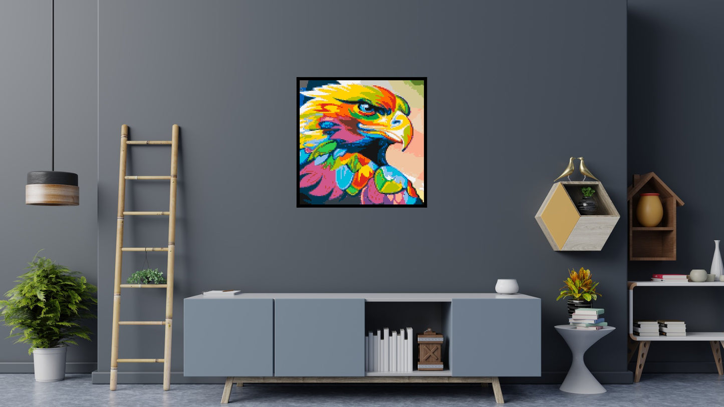 Eagle Colourful Pop Art - Brick Art Mosaic Kit 5x5 large