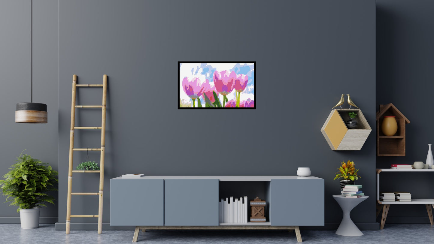 Pink Tulips - Brick Art Mosaic Kit 5x3 large