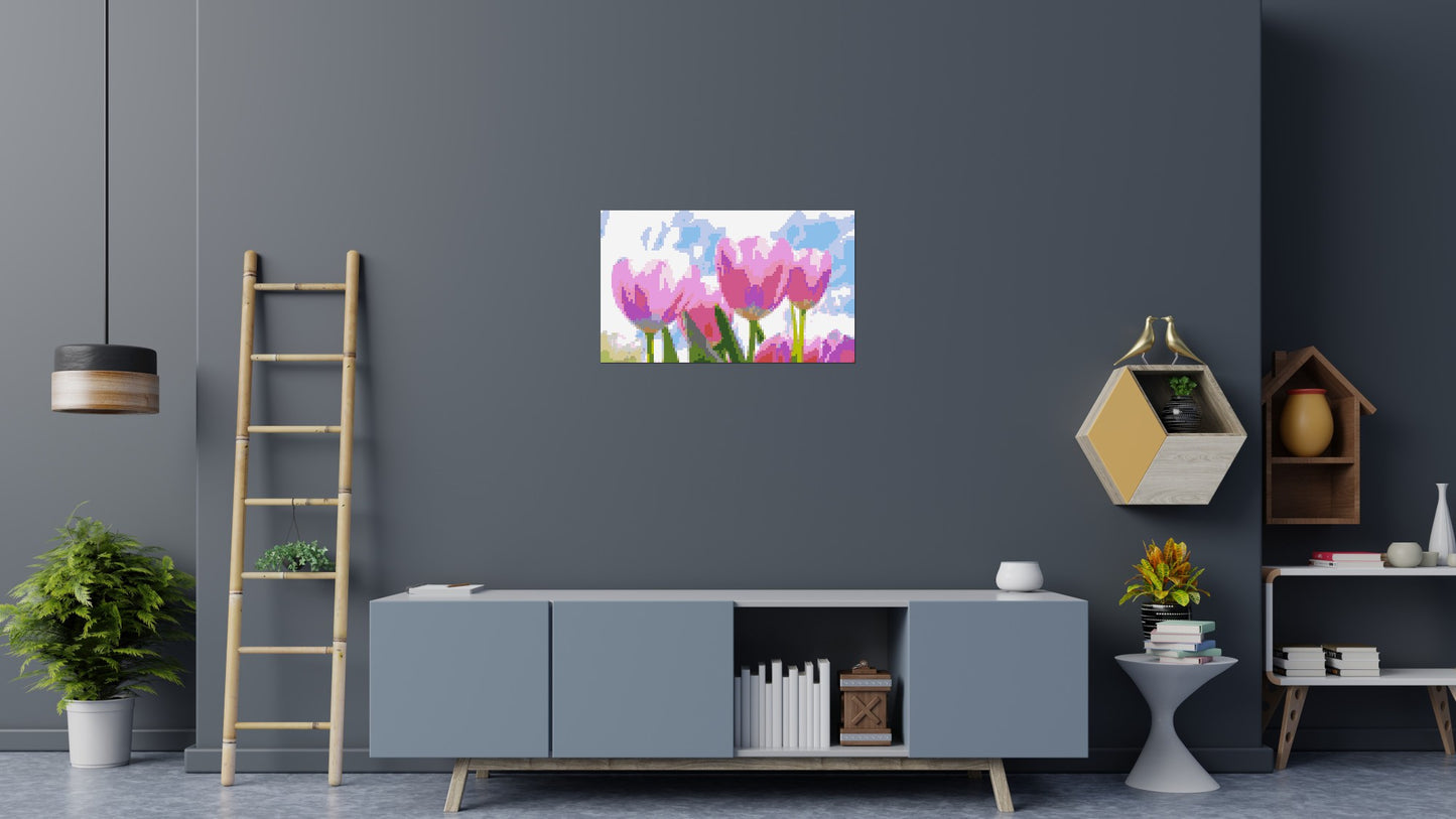 Pink Tulips - Brick Art Mosaic Kit 5x3 large