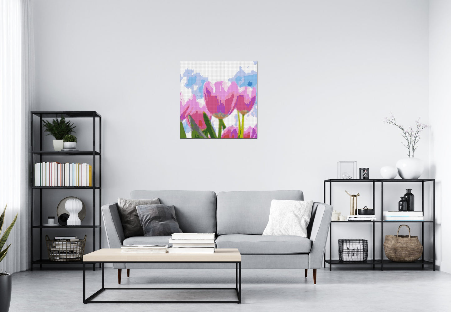 Pink Tulips - Brick Art Mosaic Kit 4x4 large