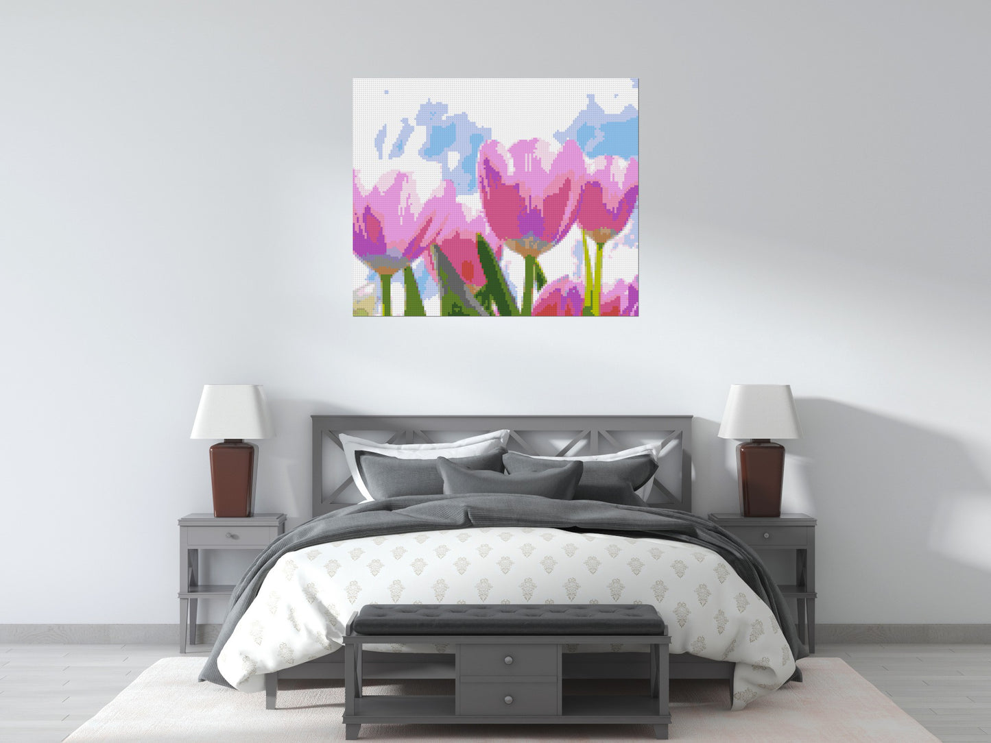 Pink Tulips - Brick Art Mosaic Kit 6x5 large