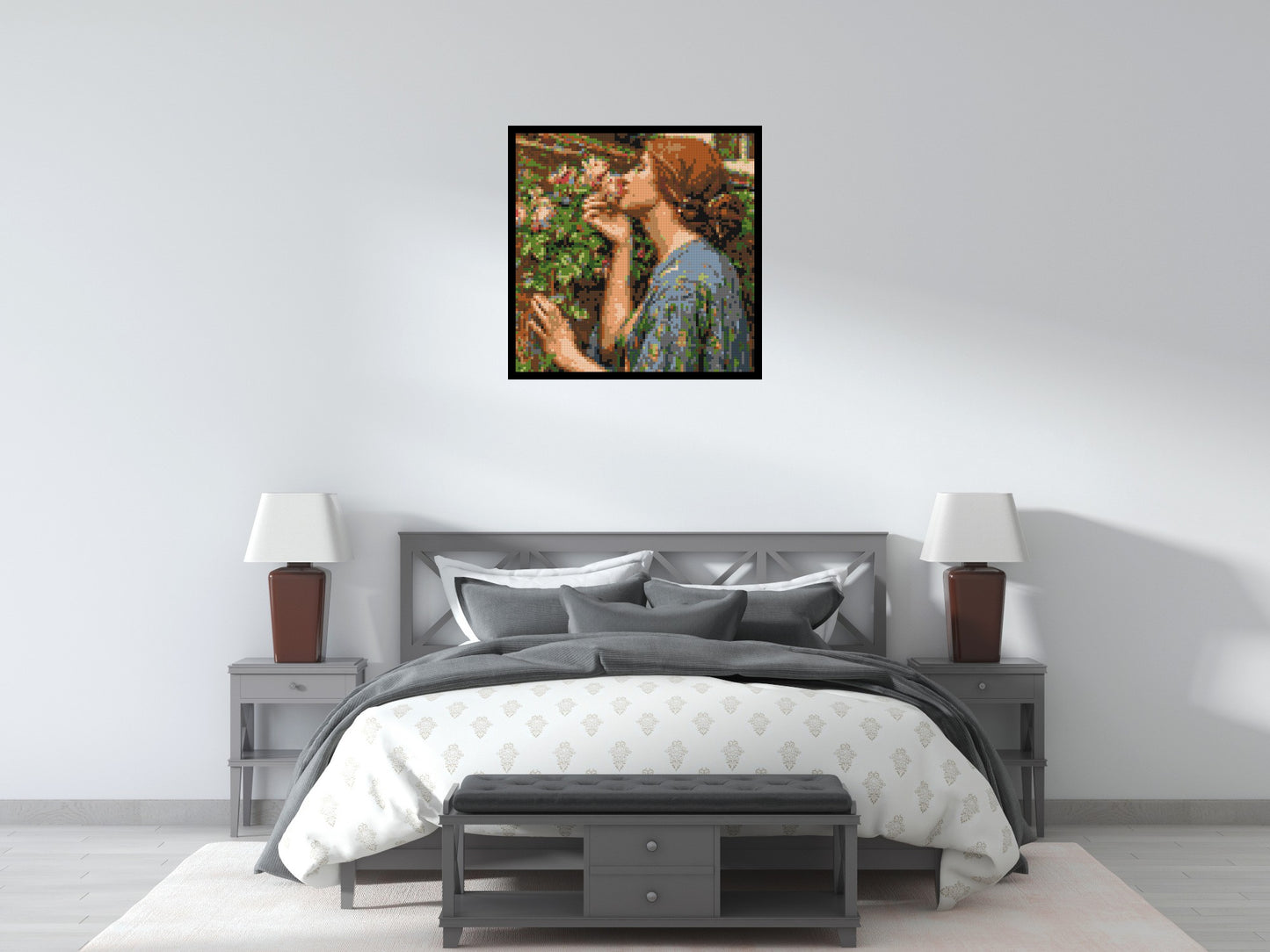 The Soul of The Rose by J. W. Waterhouse - Brick Art Mosaic Kit 4x4 large