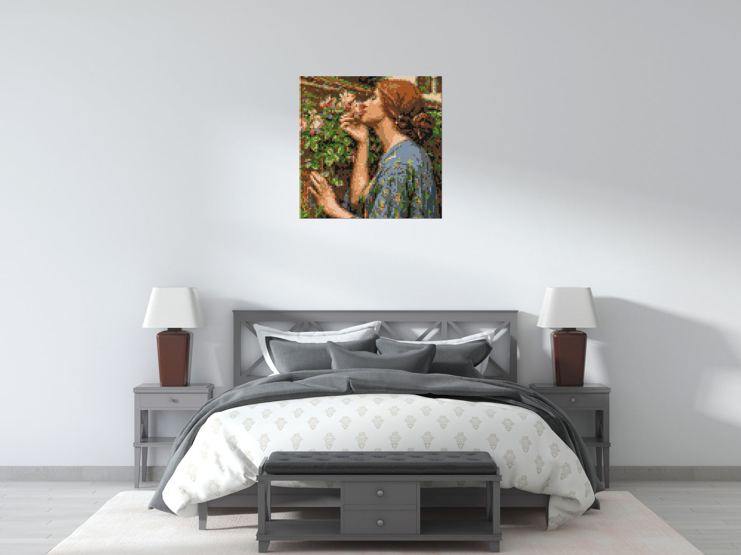 The Soul of The Rose by J. W. Waterhouse - Brick Art Mosaic Kit 4x4 large