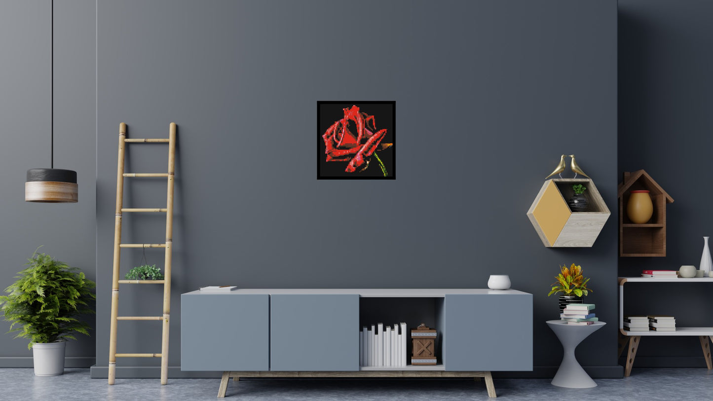 Red Rose - Brick Art Mosaic Kit 3x3 large