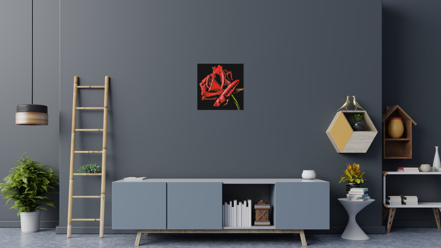 Red Rose - Brick Art Mosaic Kit 3x3 large