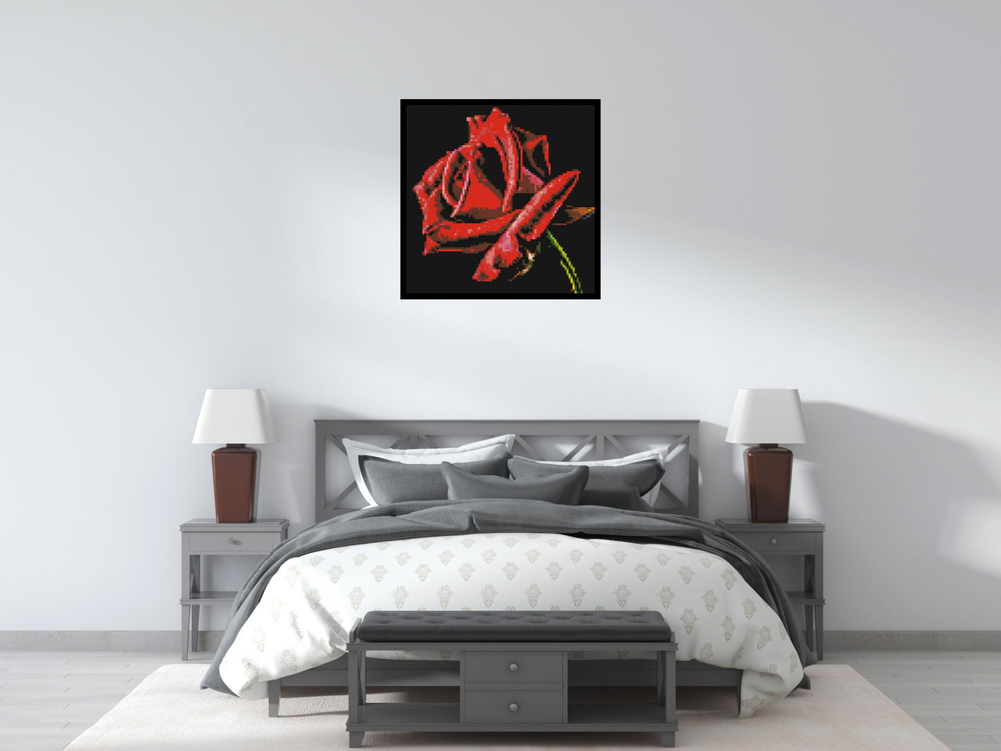 Red Rose - Brick Art Mosaic Kit 4x4 large