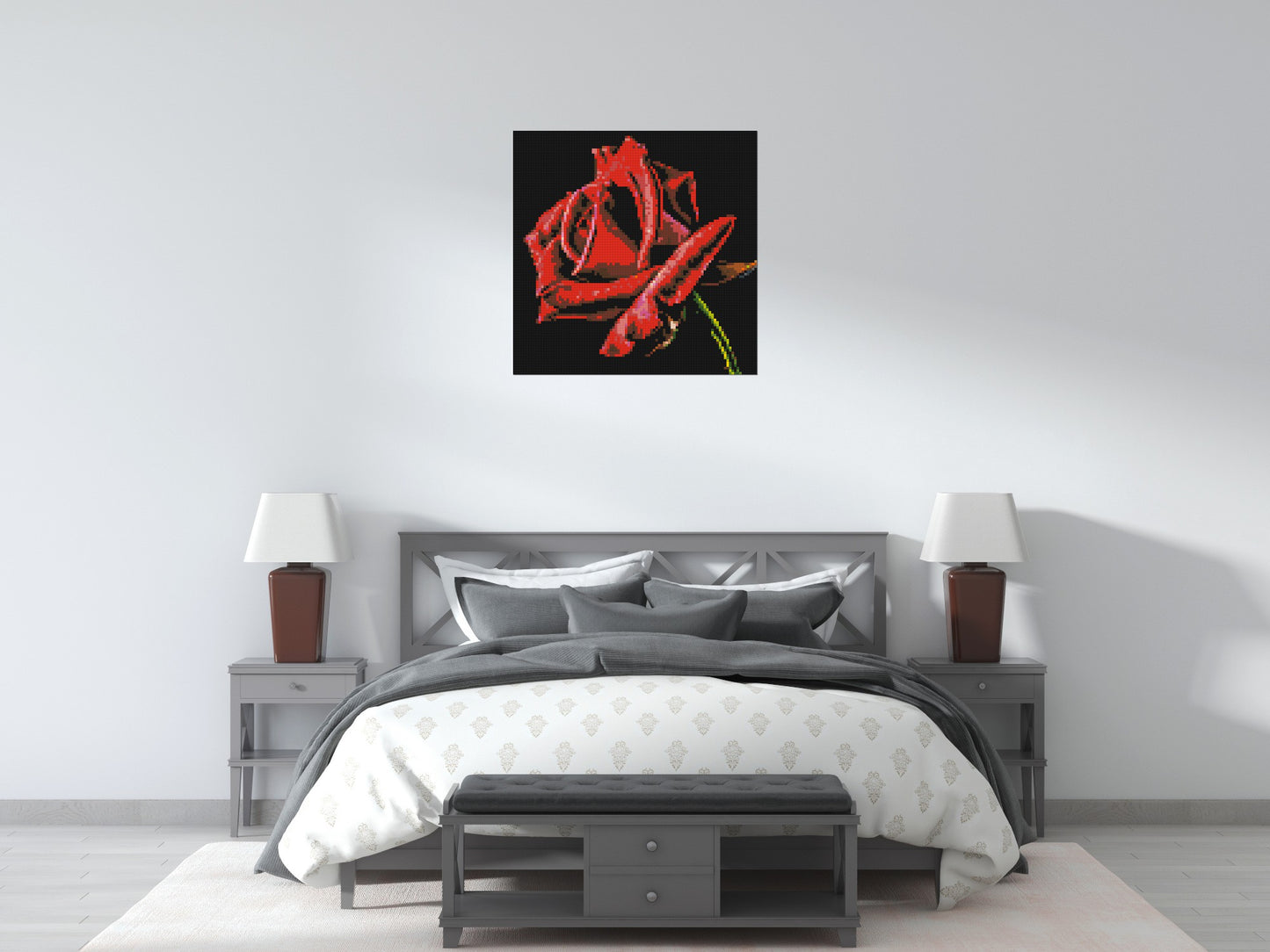 Red Rose - Brick Art Mosaic Kit 4x4 large