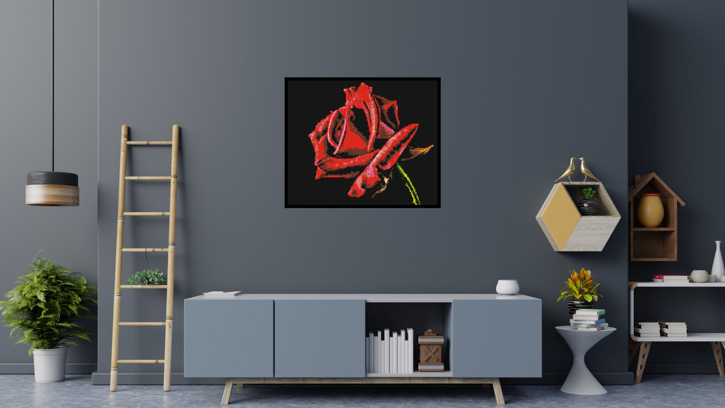 Red Rose - Brick Art Mosaic Kit 6x5 large