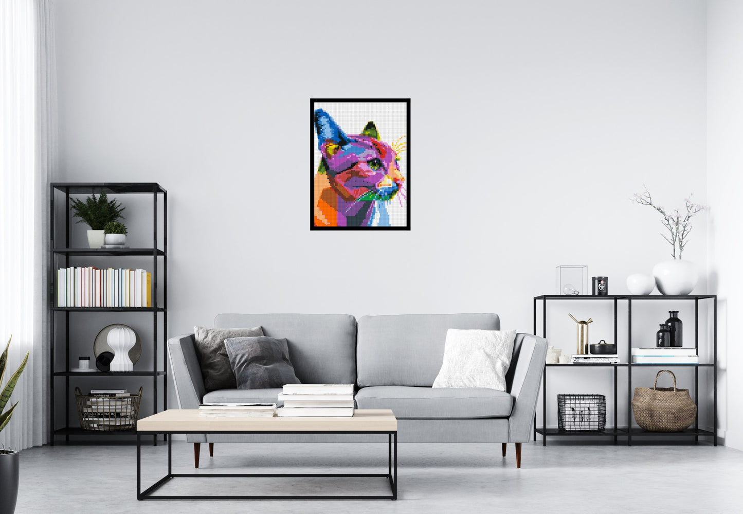 Cat #1 Colourful Pop Art - Brick Art Mosaic Kit 3x4 large