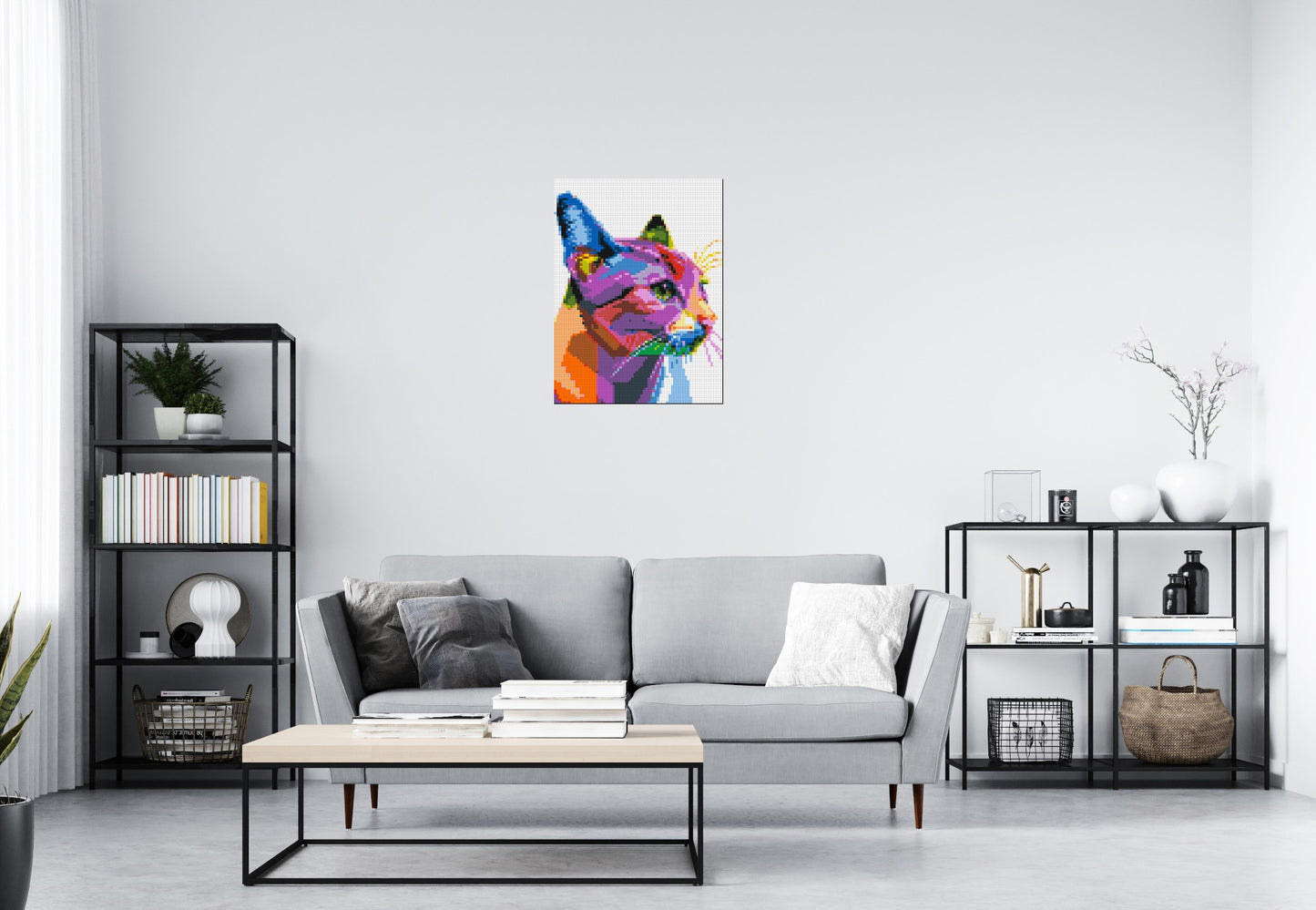 Cat #1 Colourful Pop Art - Brick Art Mosaic Kit 3x4 large