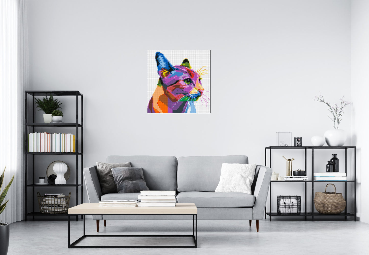 Cat #1 Colourful Pop Art - Brick Art Mosaic Kit 4x4 large