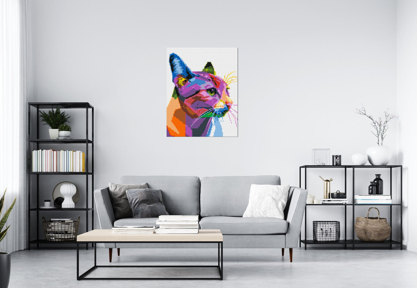 Cat #1 Colourful Pop Art - Brick Art Mosaic Kit 4x5 large