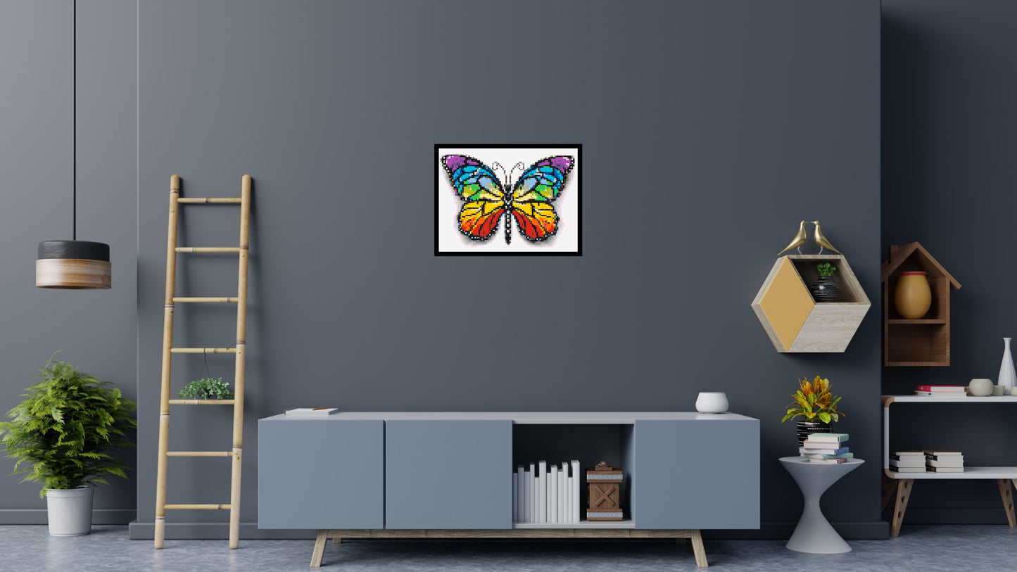 Butterfly Colourful Pop Art - Brick Art Mosaic Kit 4x3 large