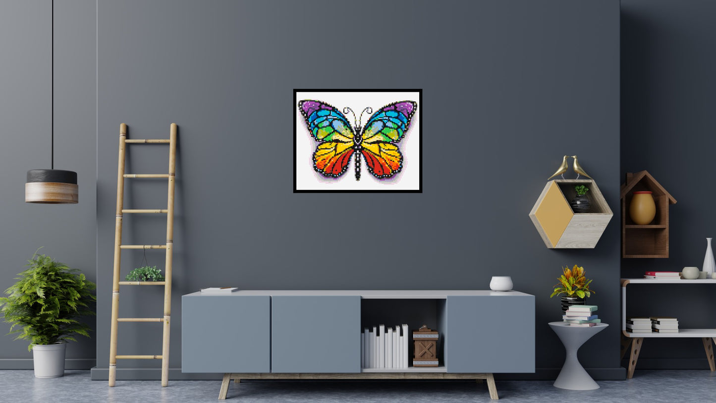 Butterfly Colourful Pop Art - Brick Art Mosaic Kit 5x4 large