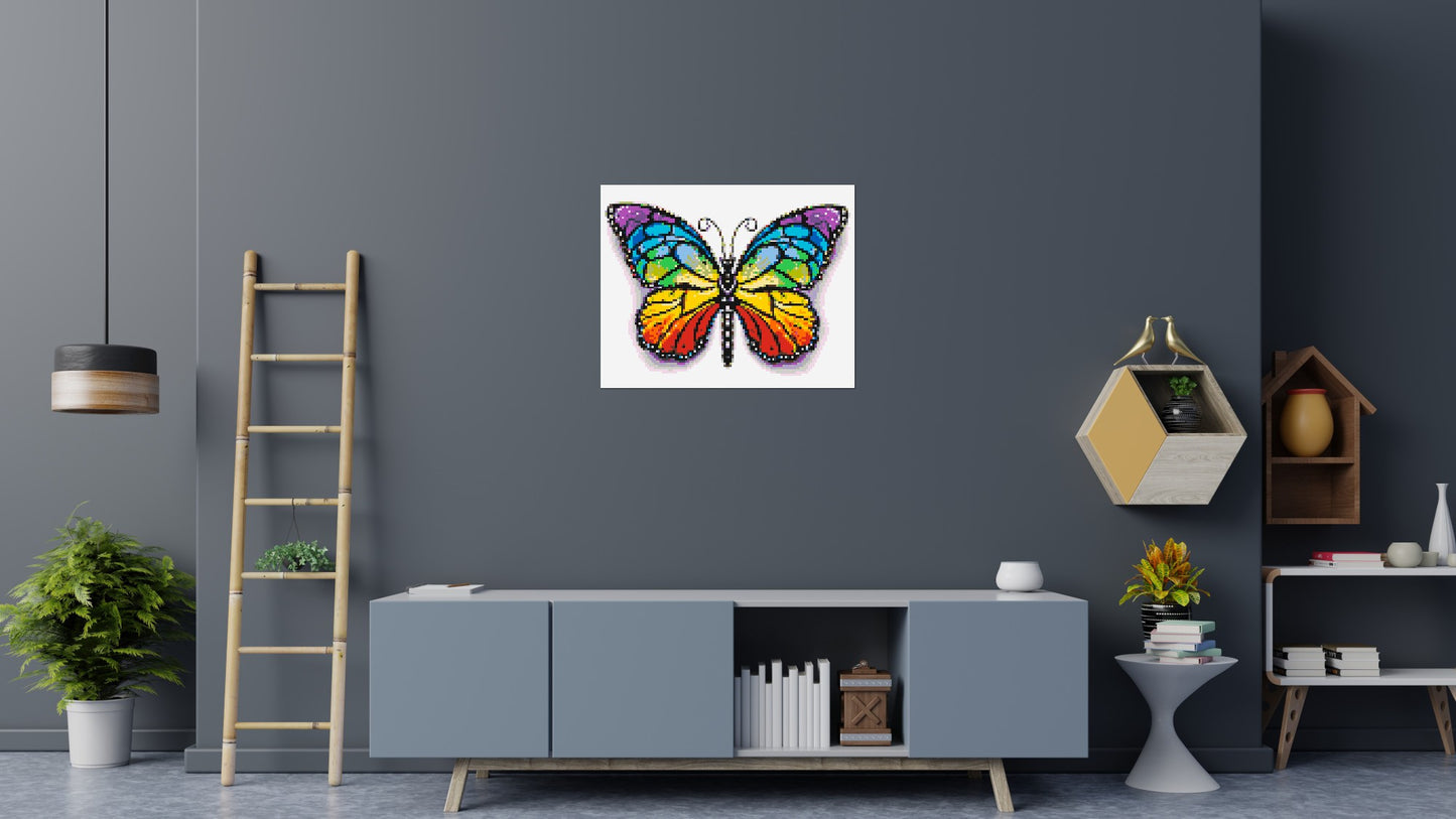 Butterfly Colourful Pop Art - Brick Art Mosaic Kit 5x4 large