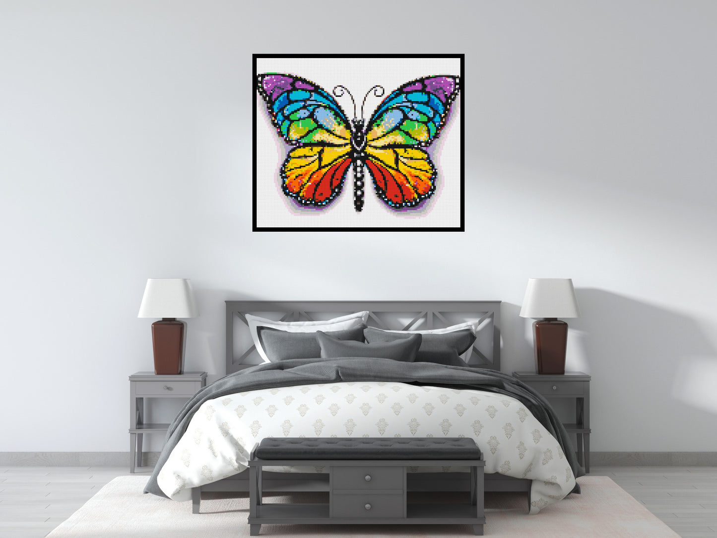 Butterfly Colourful Pop Art - Brick Art Mosaic Kit 6x5 large