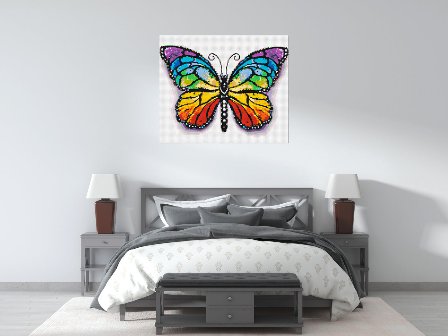 Butterfly Colourful Pop Art - Brick Art Mosaic Kit 6x5 large