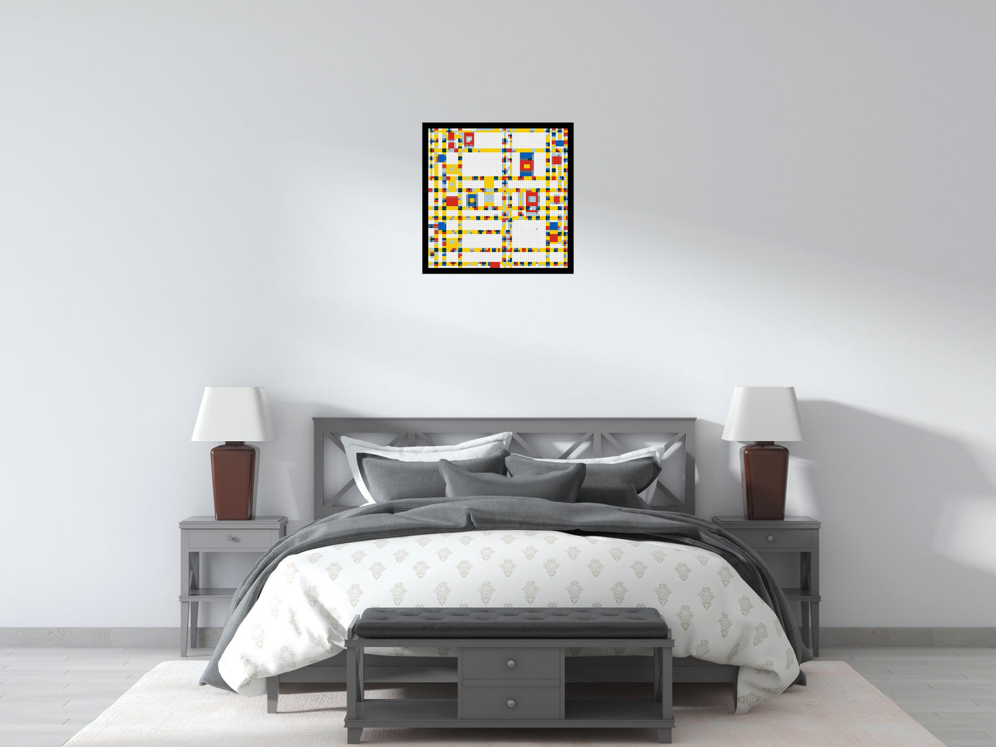 Broadway Boogie Woogie by Piet Mondrian - Brick Art Mosaic Kit 3x3 large