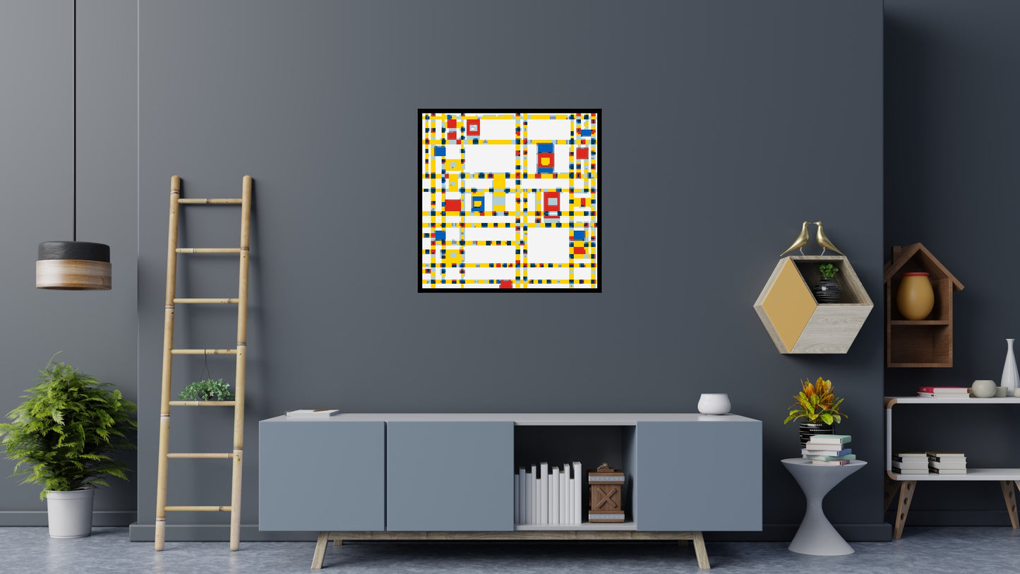 Broadway Boogie Woogie by Piet Mondrian - Brick Art Mosaic Kit 5x5 large