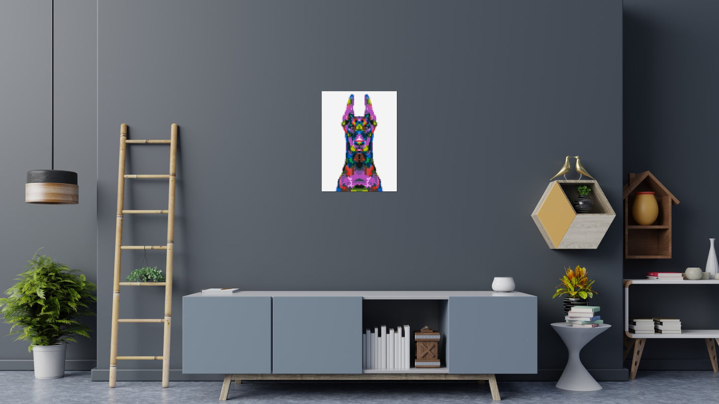 Doberman Colourful Pop Art - Brick Art Mosaic Kit 3x4 large