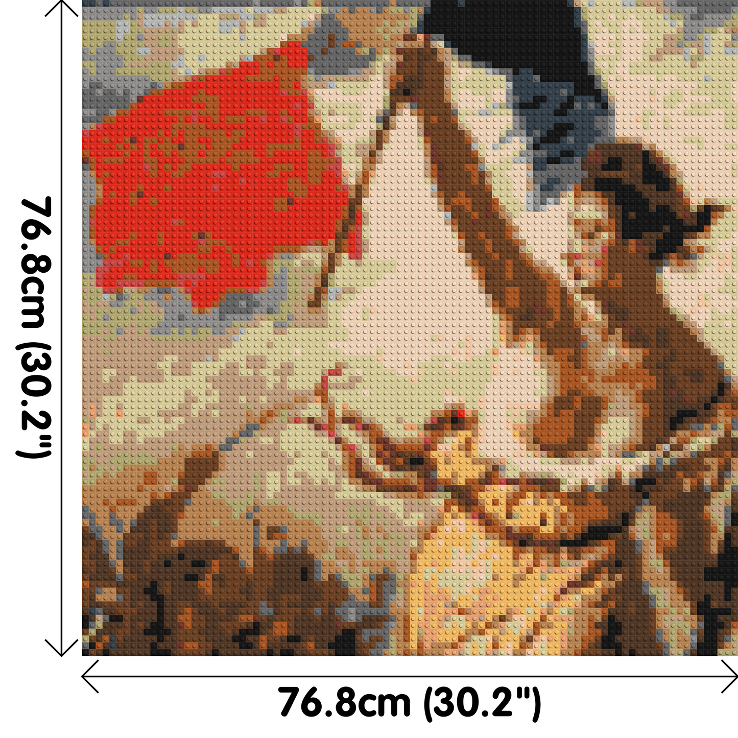Detail of Liberty Leading The People by Eugène Delacroix - Brick Art Mosaic Kit 4x4 large