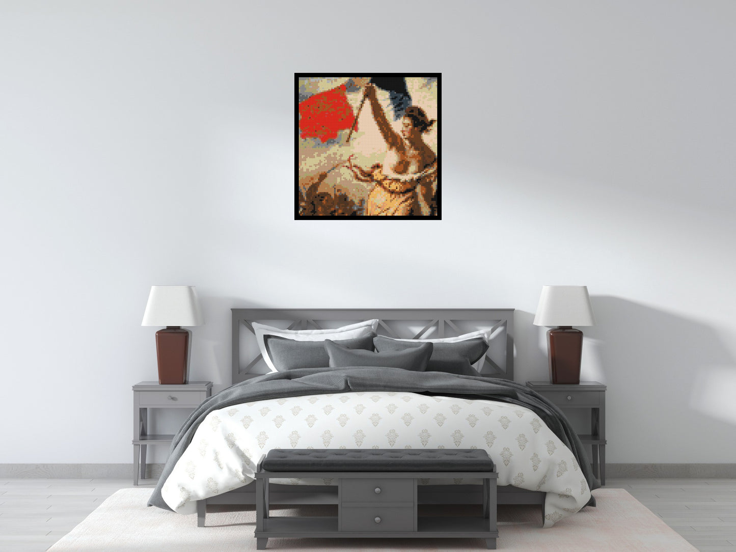 Detail of Liberty Leading The People by Eugène Delacroix - Brick Art Mosaic Kit 4x4 large