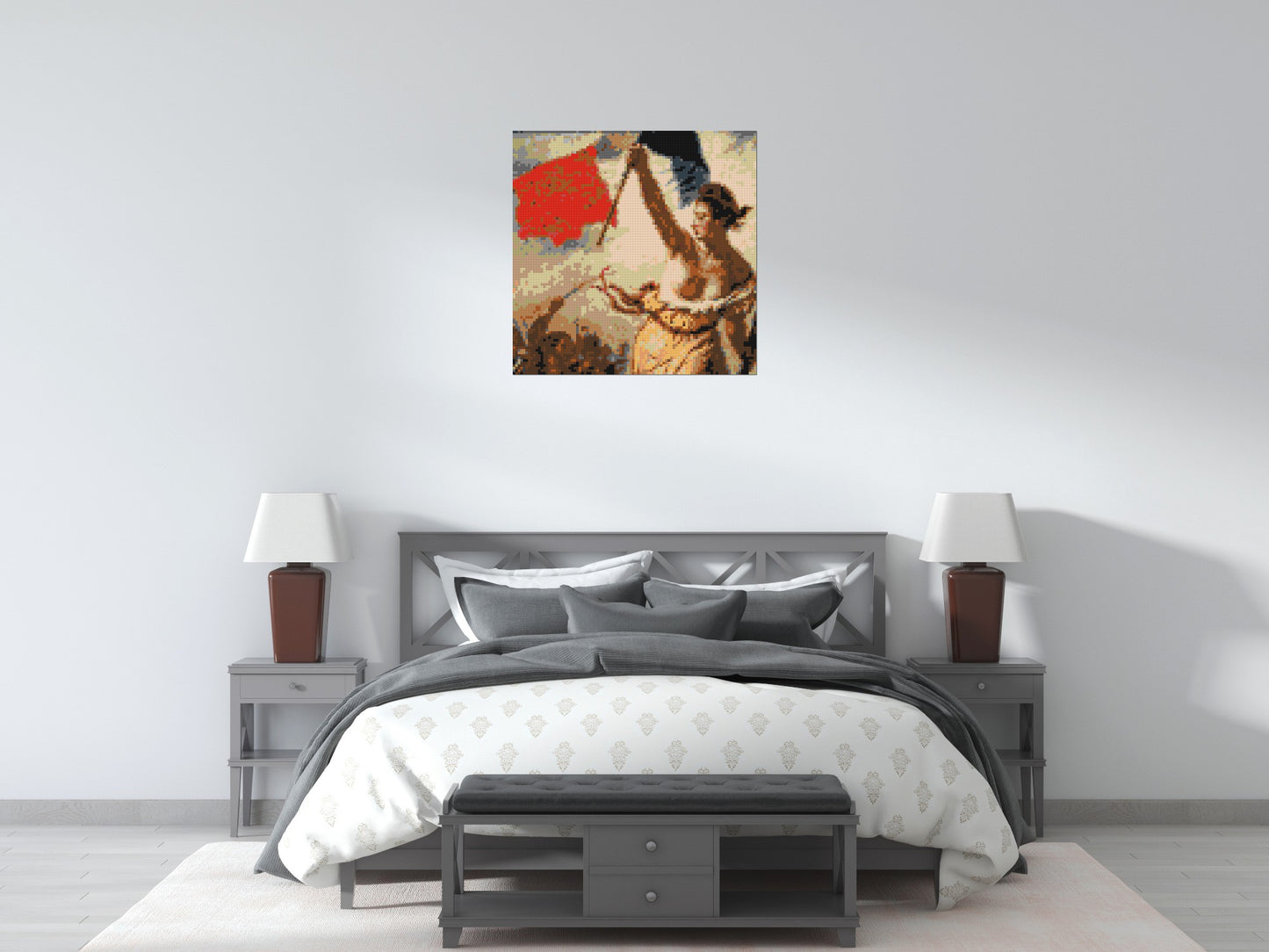 Detail of Liberty Leading The People by Eugène Delacroix - Brick Art Mosaic Kit 4x4 large
