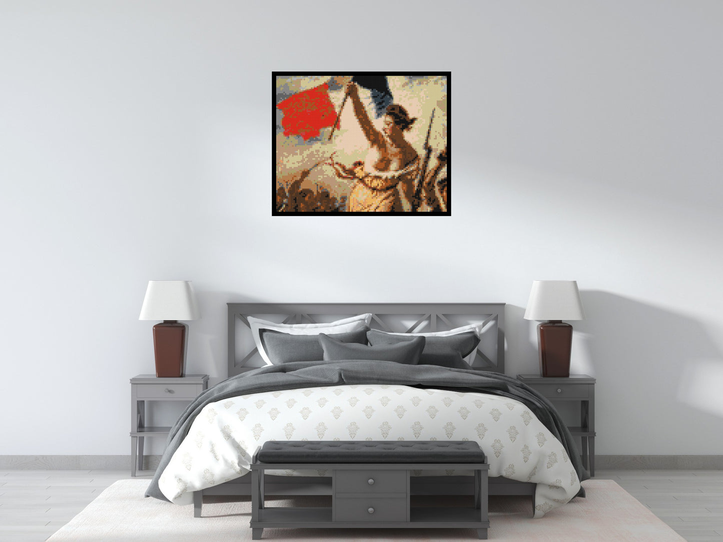 Detail of Liberty Leading The People by Eugène Delacroix - Brick Art Mosaic Kit 5x4 large