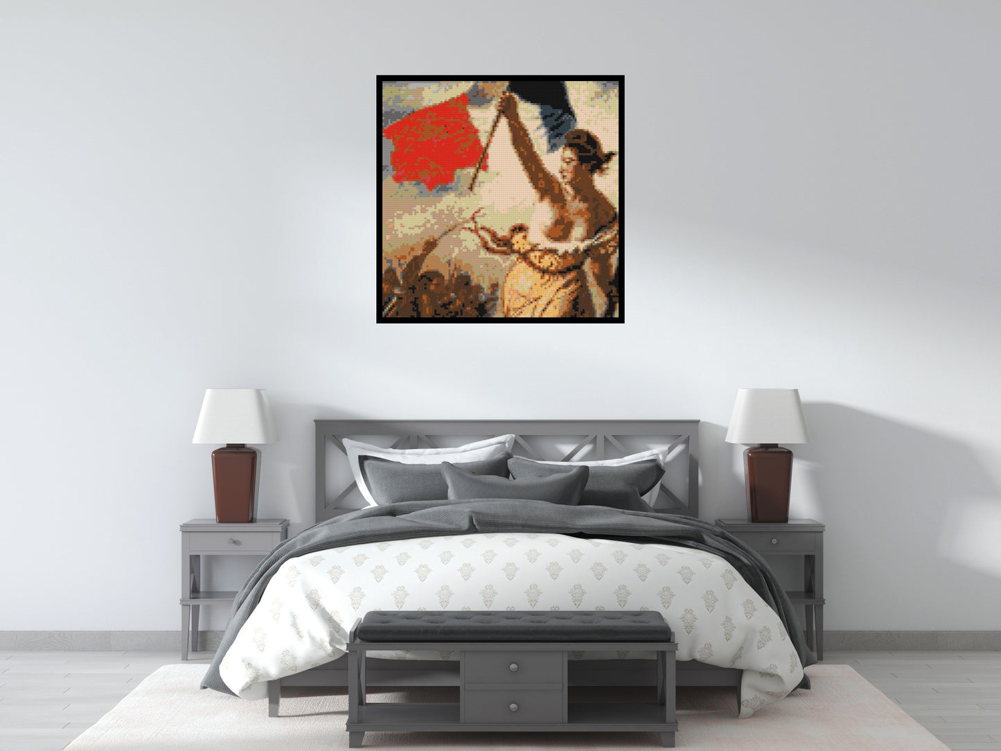 Detail of Liberty Leading The People by Eugène Delacroix - Brick Art Mosaic Kit 5x5 large