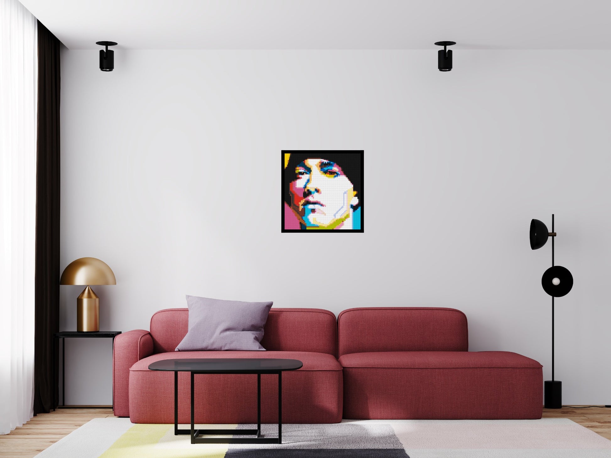 Eminem - Brick Art Mosaic Kit 3x3 scene with frame