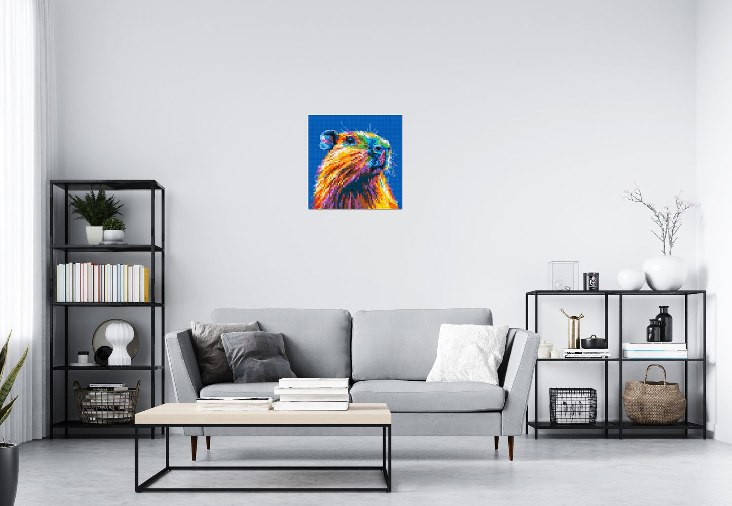 Capybara Colourful Pop Art - Brick Art Mosaic Kit 3x3 large
