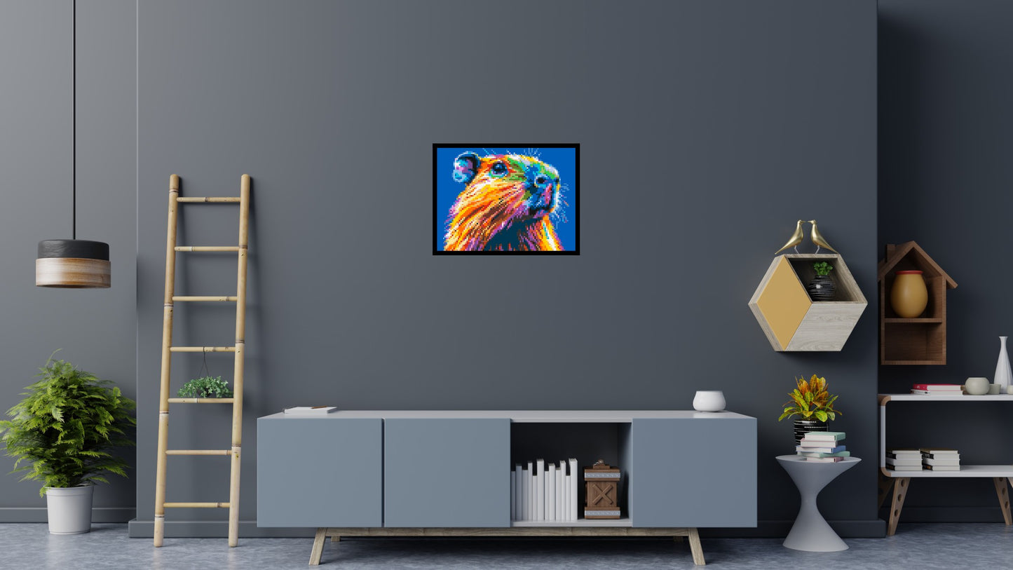 Capybara Colourful Pop Art - Brick Art Mosaic Kit 4x3 large