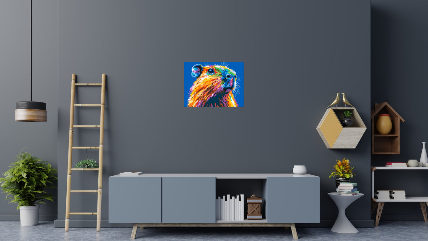 Capybara Colourful Pop Art - Brick Art Mosaic Kit 4x3 large