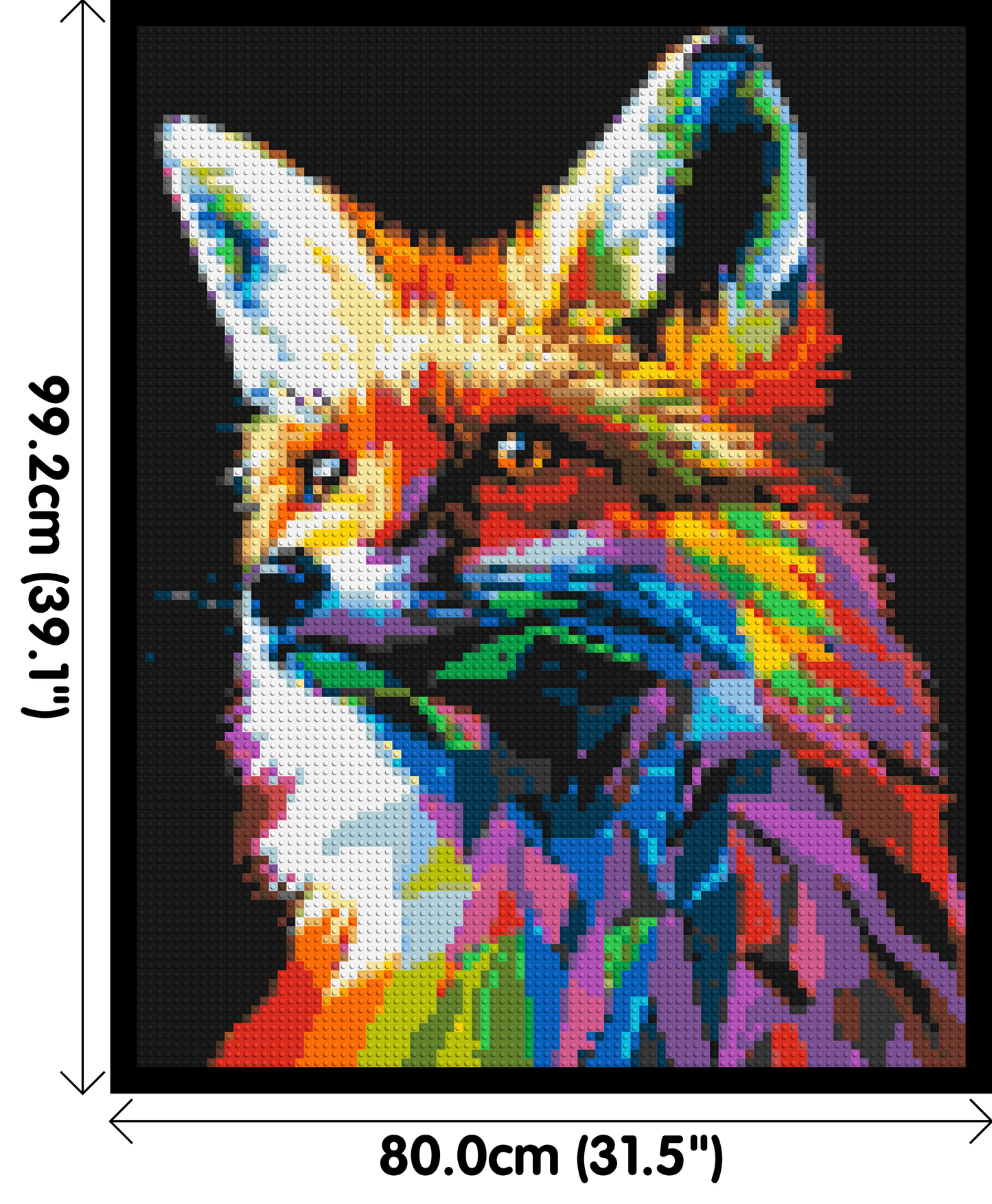 Fox Colourful Pop Art - Brick Art Mosaic Kit 4x5 large