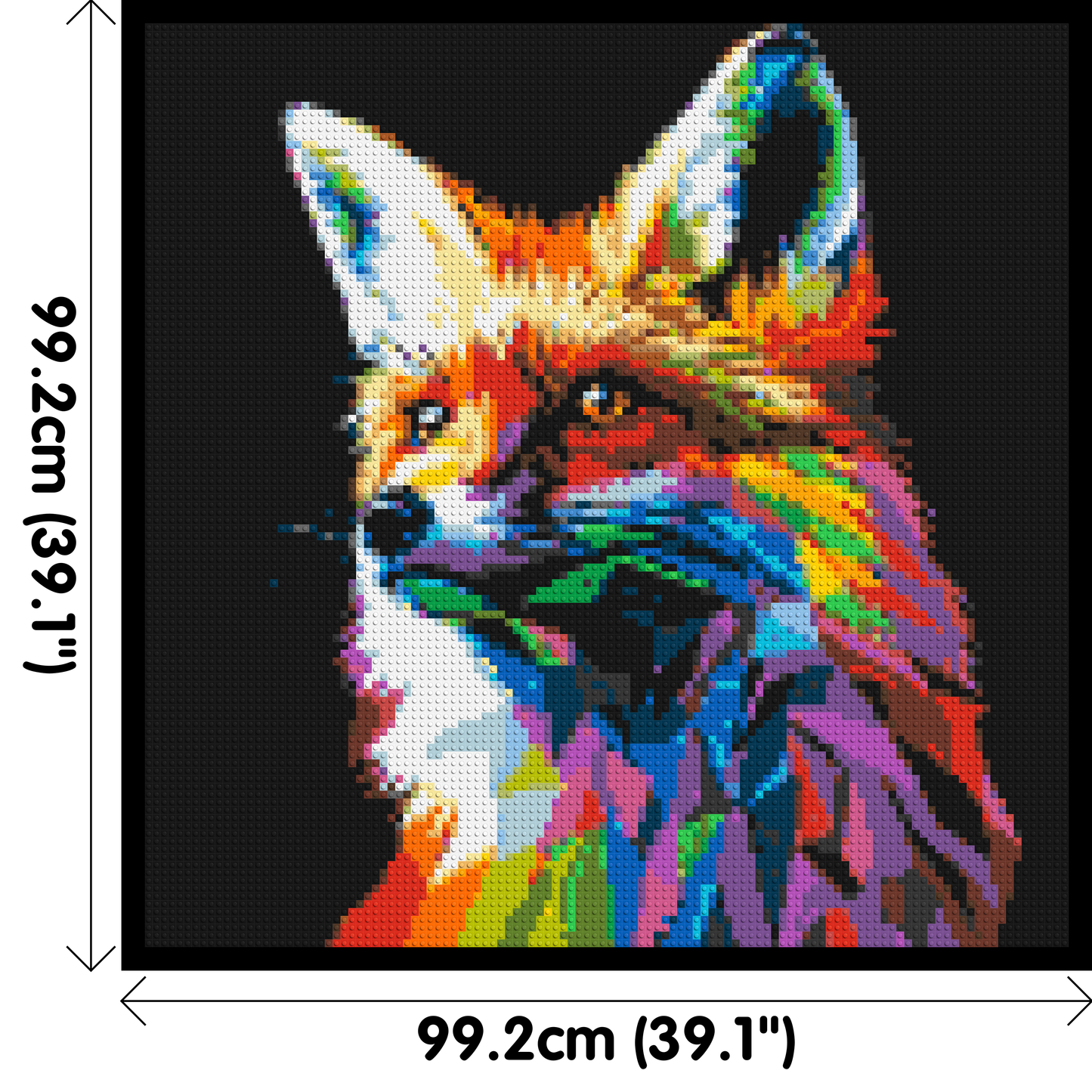 Fox Colourful Pop Art - Brick Art Mosaic Kit 5x5 large