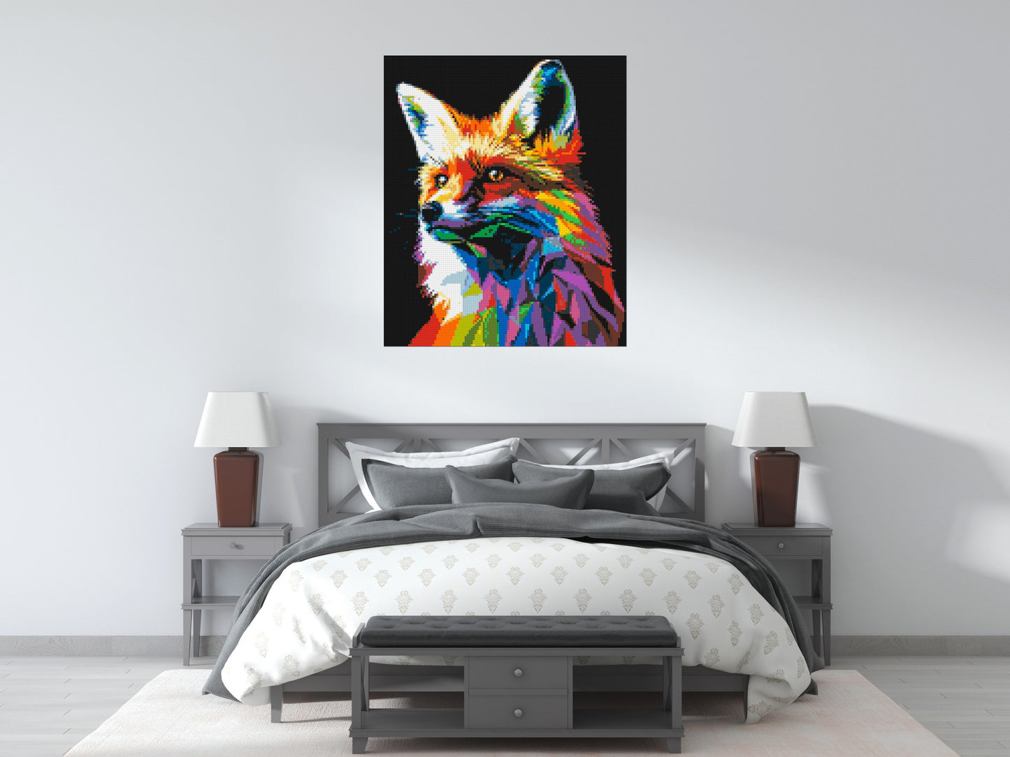 Fox Colourful Pop Art - Brick Art Mosaic Kit 5x6 large