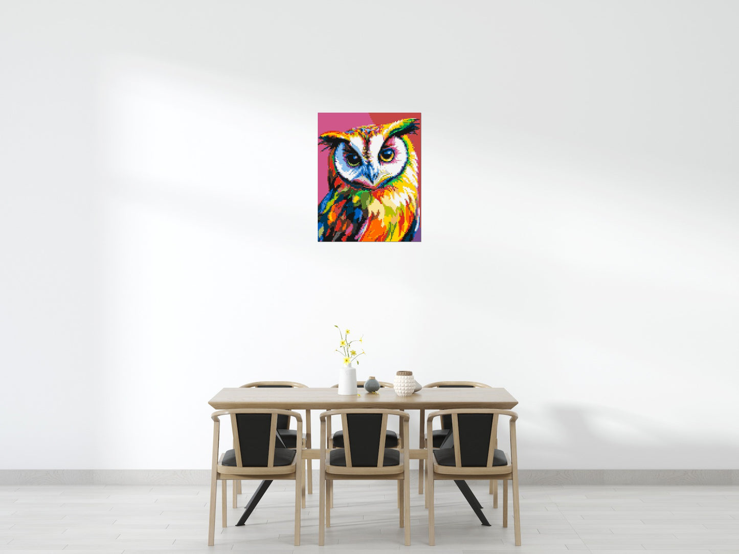Owl Colourful Pop Art - Brick Art Mosaic Kit 4x5 large