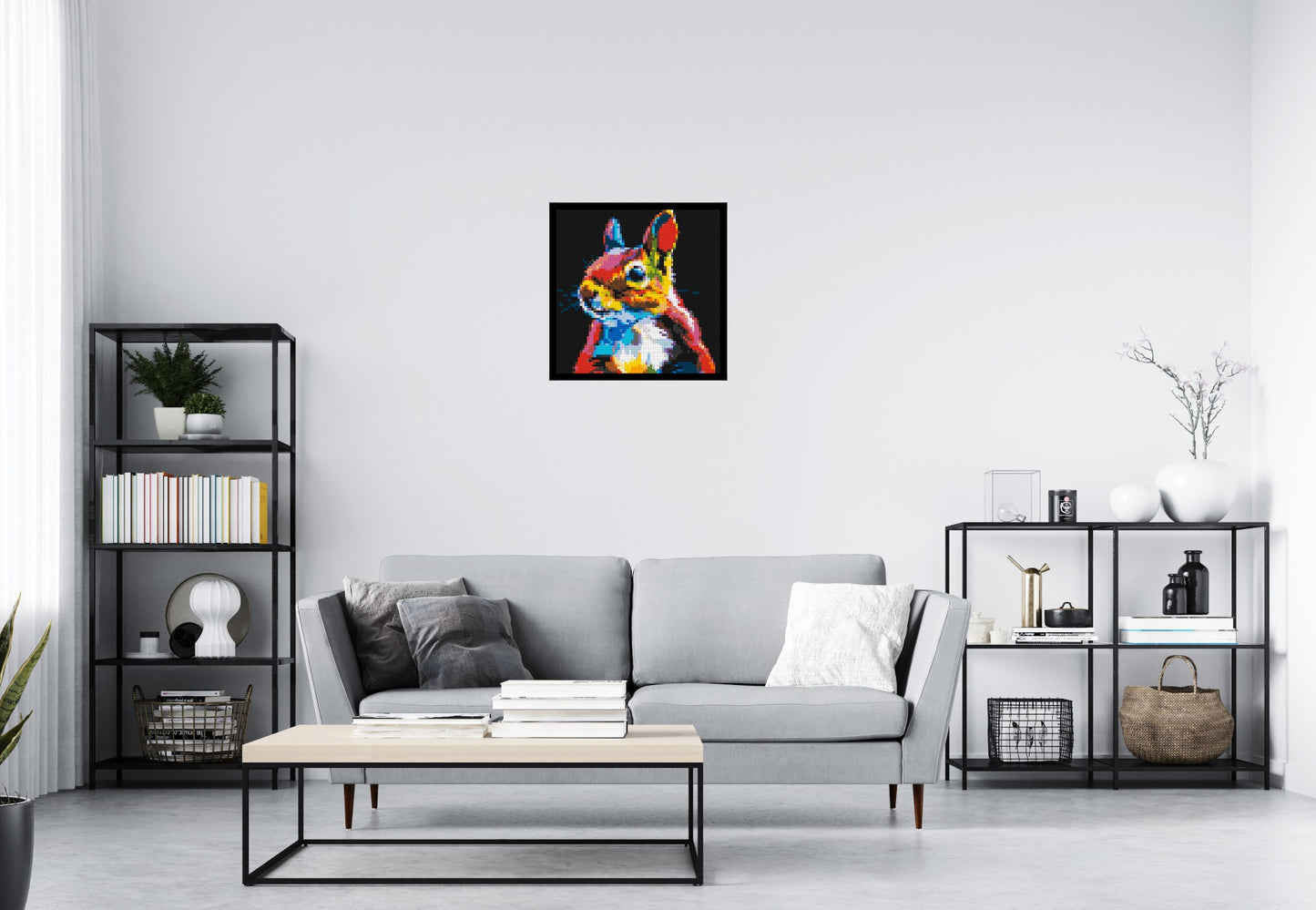 Squirrel Colourful Pop Art - Brick Art Mosaic Kit 3x3 large