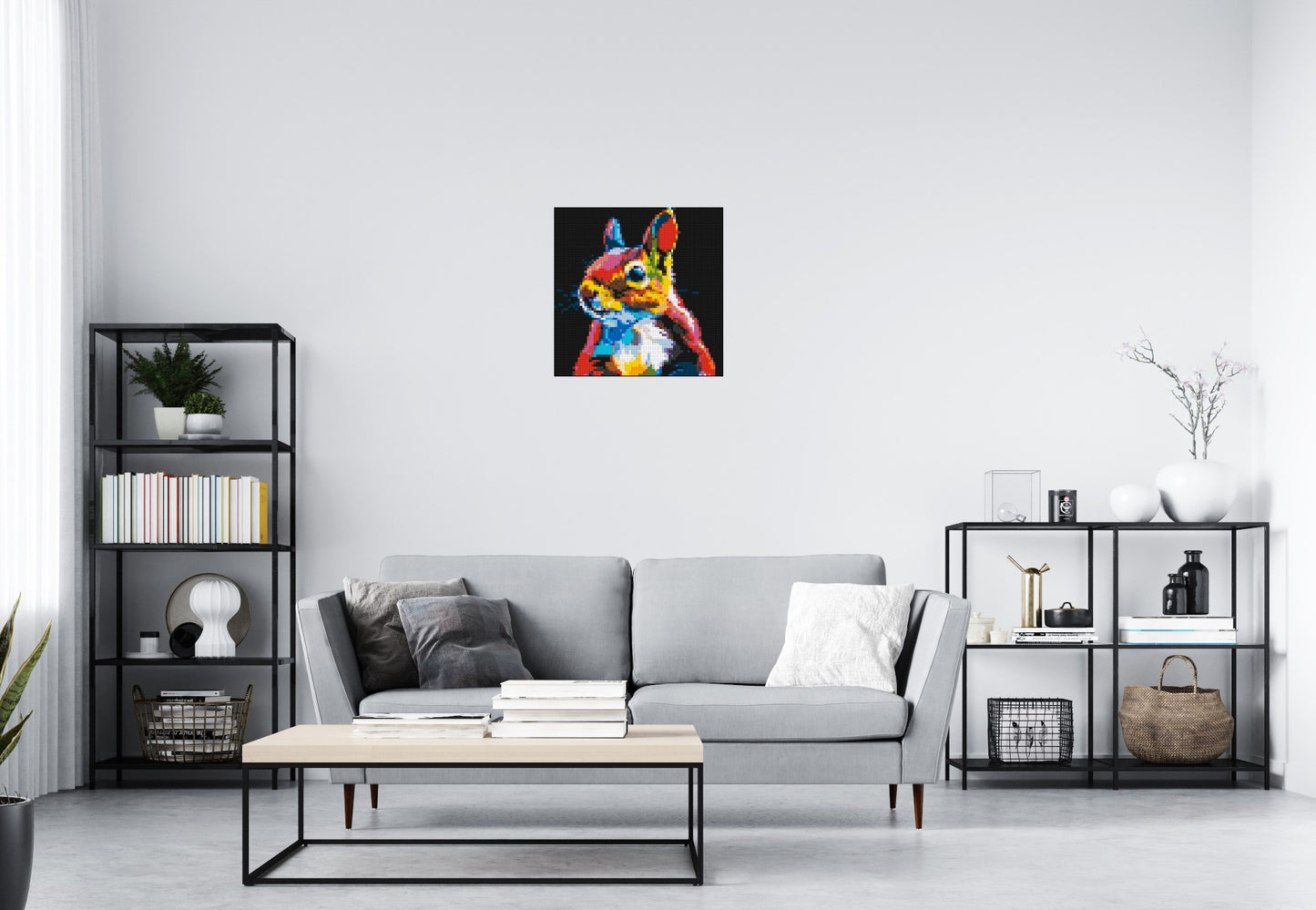 Squirrel Colourful Pop Art - Brick Art Mosaic Kit 3x3 large