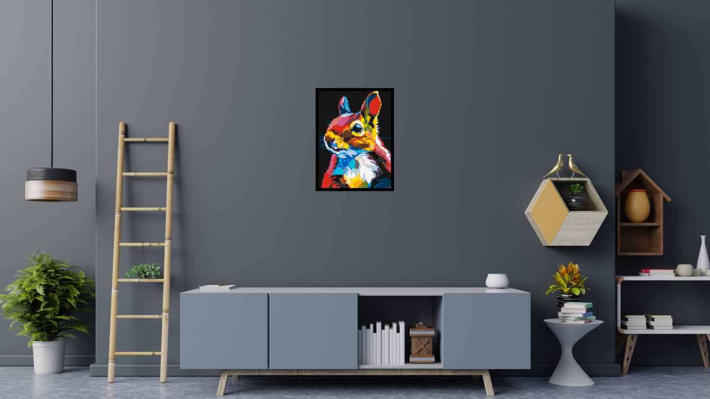 Squirrel Colourful Pop Art - Brick Art Mosaic Kit 3x4 large