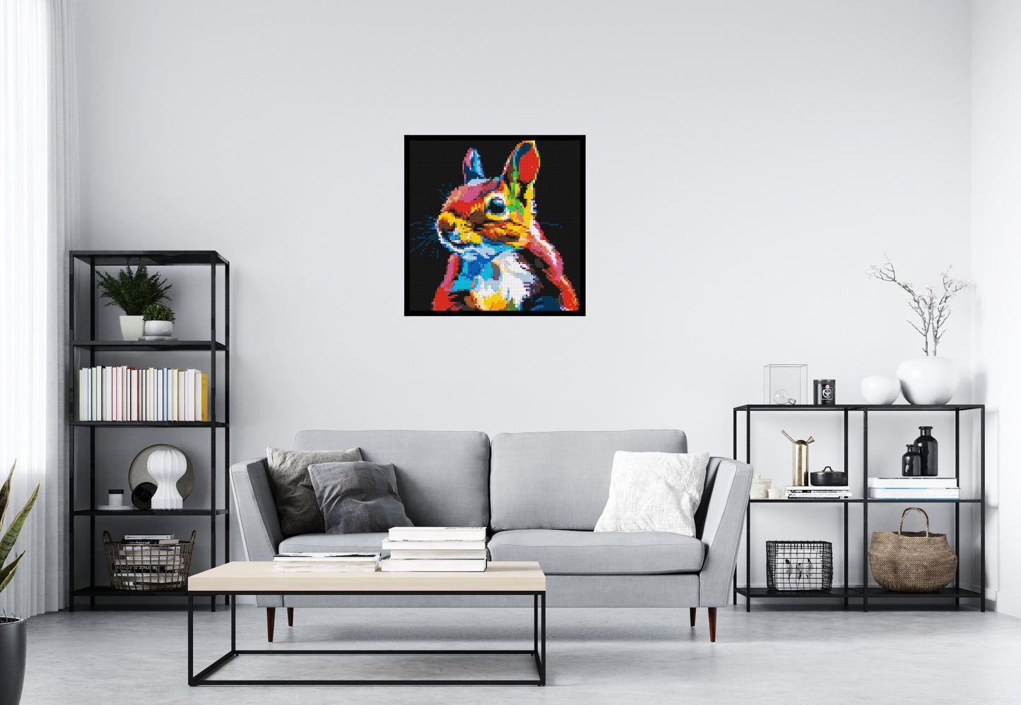 Squirrel Colourful Pop Art - Brick Art Mosaic Kit 4x4 large