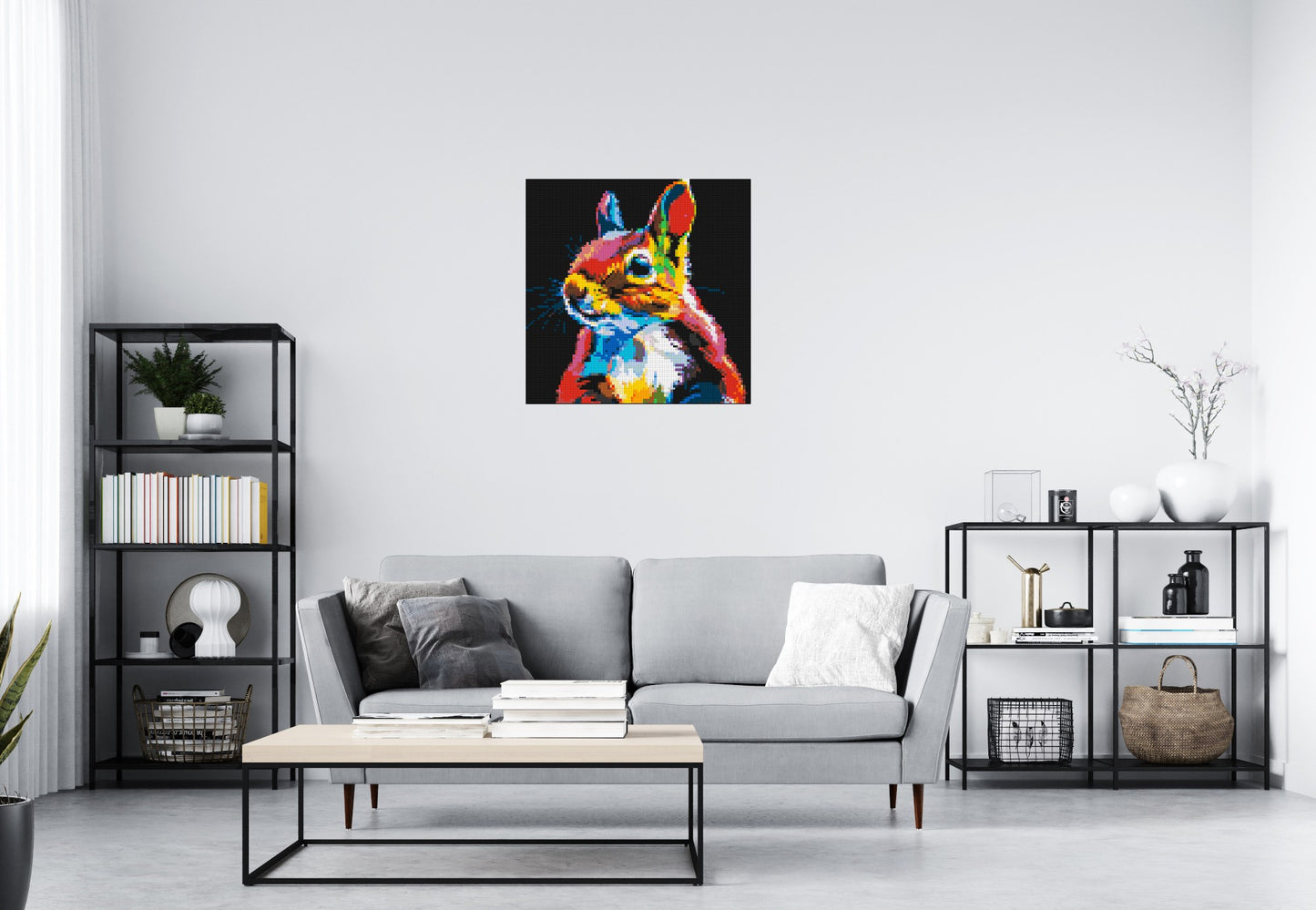 Squirrel Colourful Pop Art - Brick Art Mosaic Kit 4x4 large